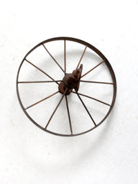 antique iron cart wheel
