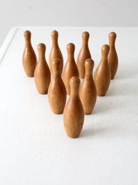 vintage tabletop wooden bowling pins set of 10