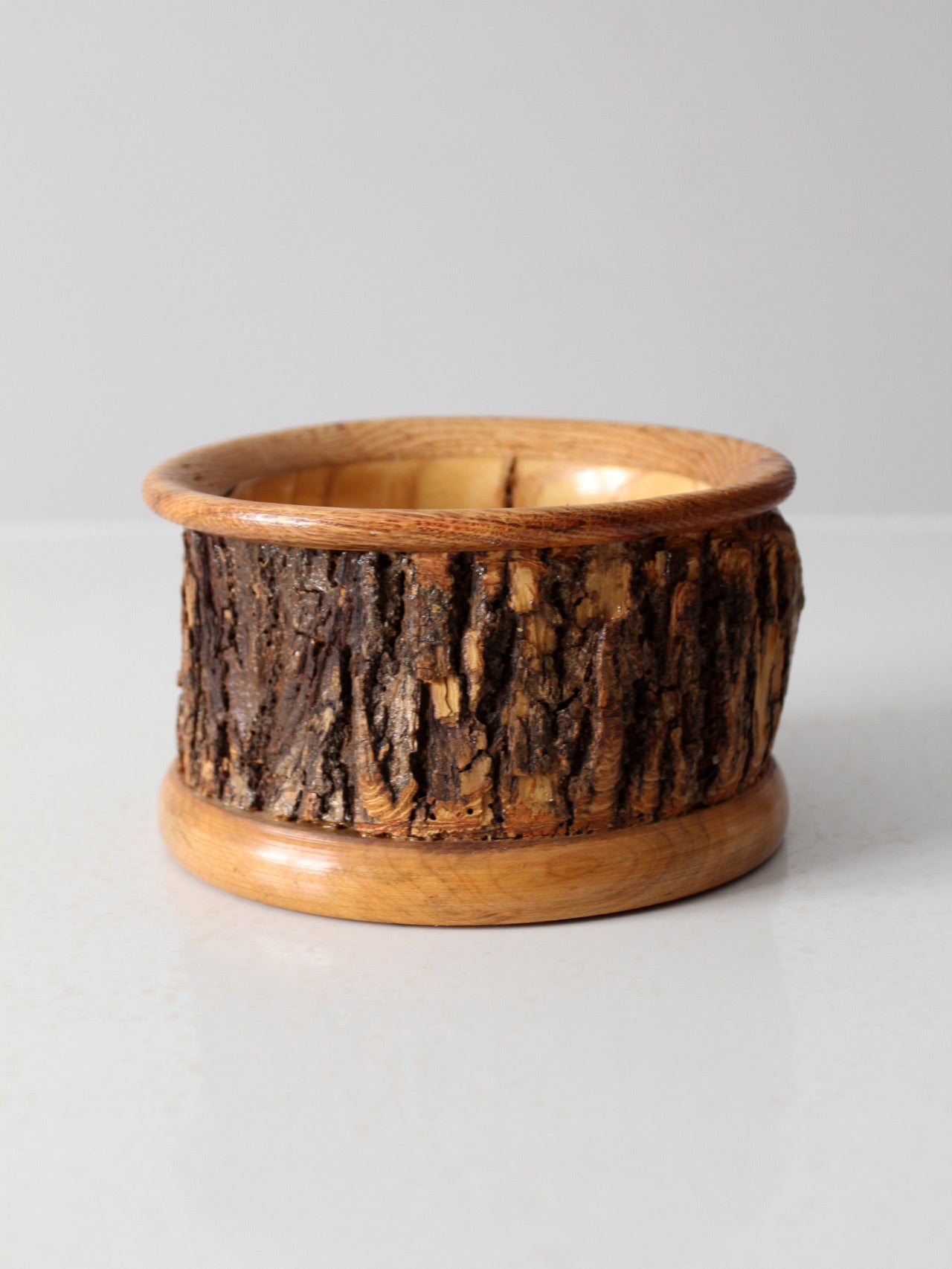 vintage wood bark bowl