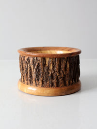 vintage wood bark bowl