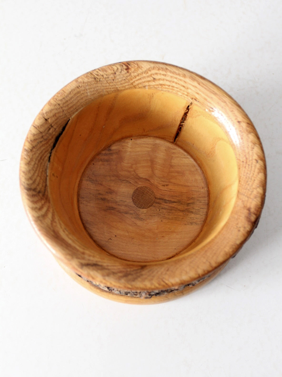 vintage wood bark bowl