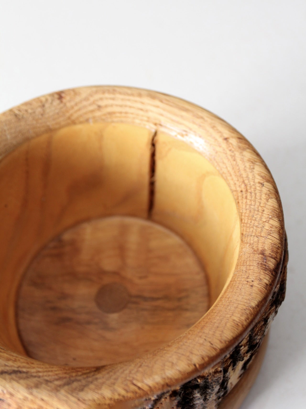vintage wood bark bowl