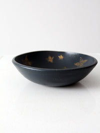 vintage primitive painted wood bowl