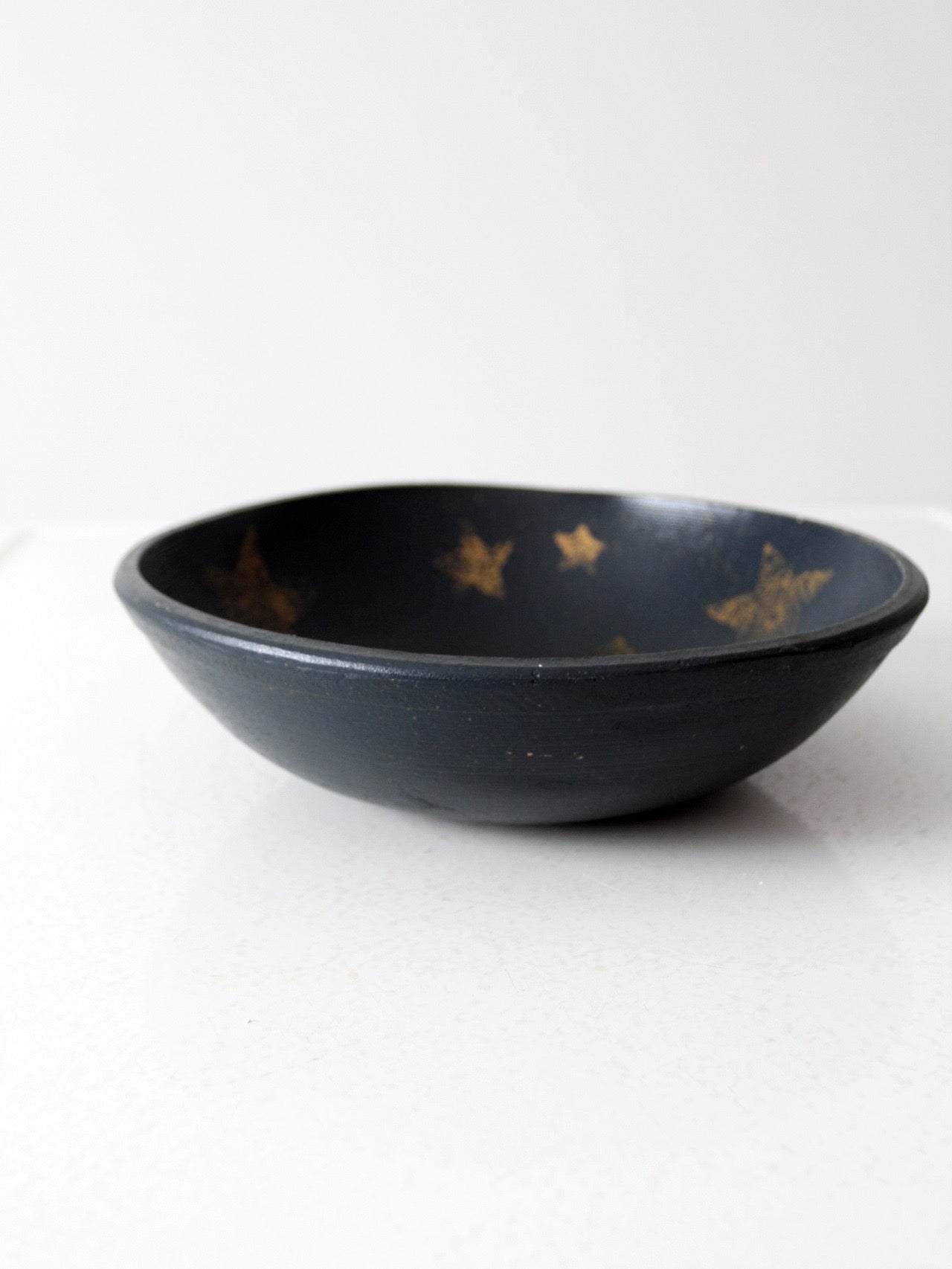 vintage primitive painted wood bowl