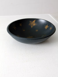 vintage primitive painted wood bowl