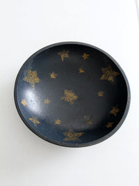 vintage primitive painted wood bowl