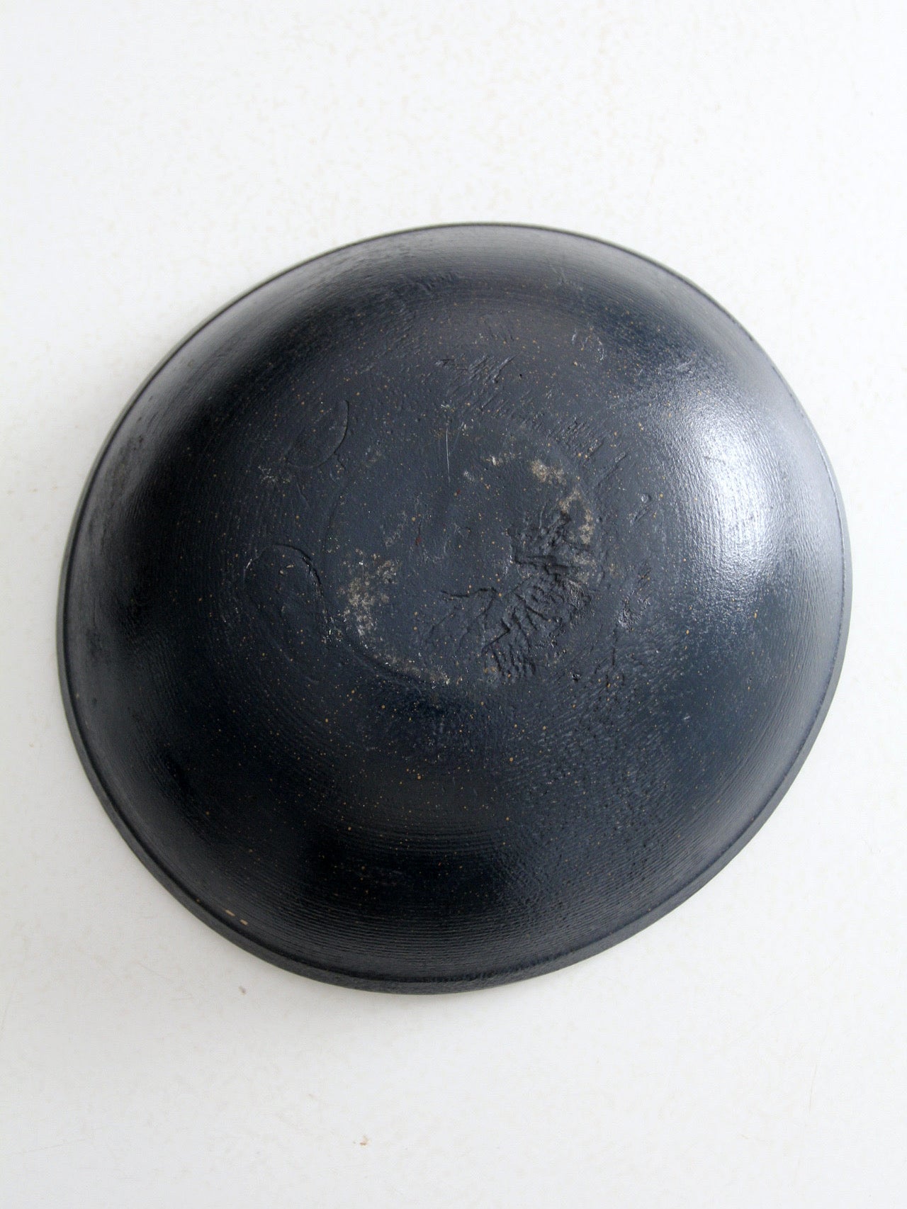 vintage primitive painted wood bowl