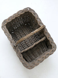 vintage wicker tiered basket