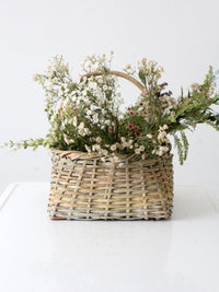 vintage handwoven cottage basket