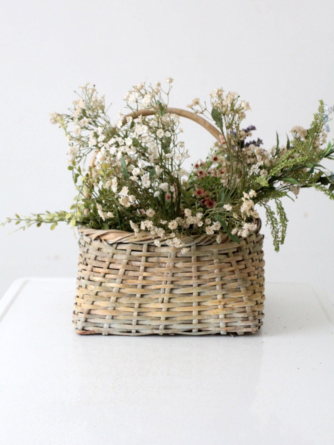 vintage handwoven cottage basket