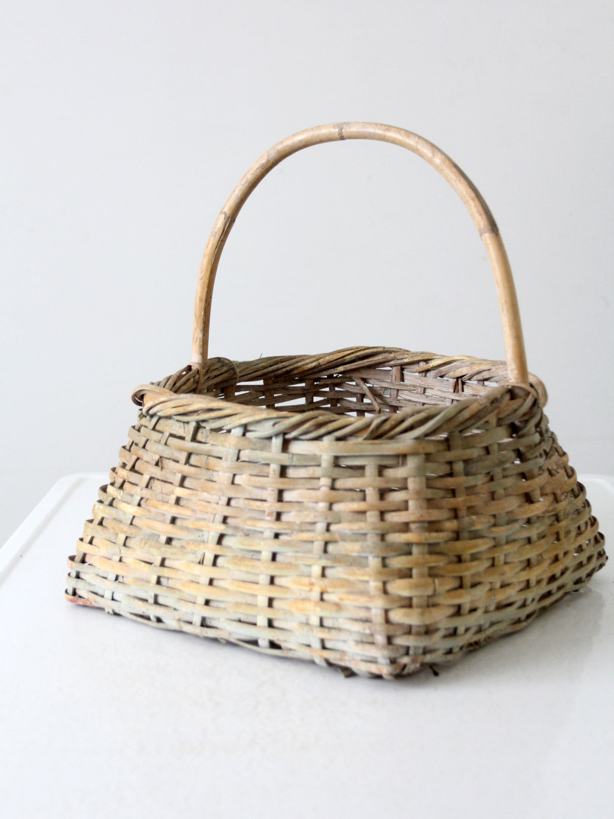 vintage handwoven cottage basket