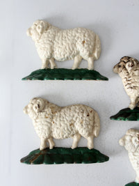 antique cast iron sheep door stops set 4