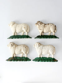 antique cast iron sheep door stops set 4