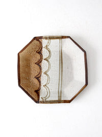 vintage studio pottery plate by Laurie Sargent, 1982