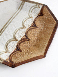 vintage studio pottery plate by Laurie Sargent, 1982