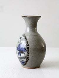 vintage studio pottery salt glaze vase