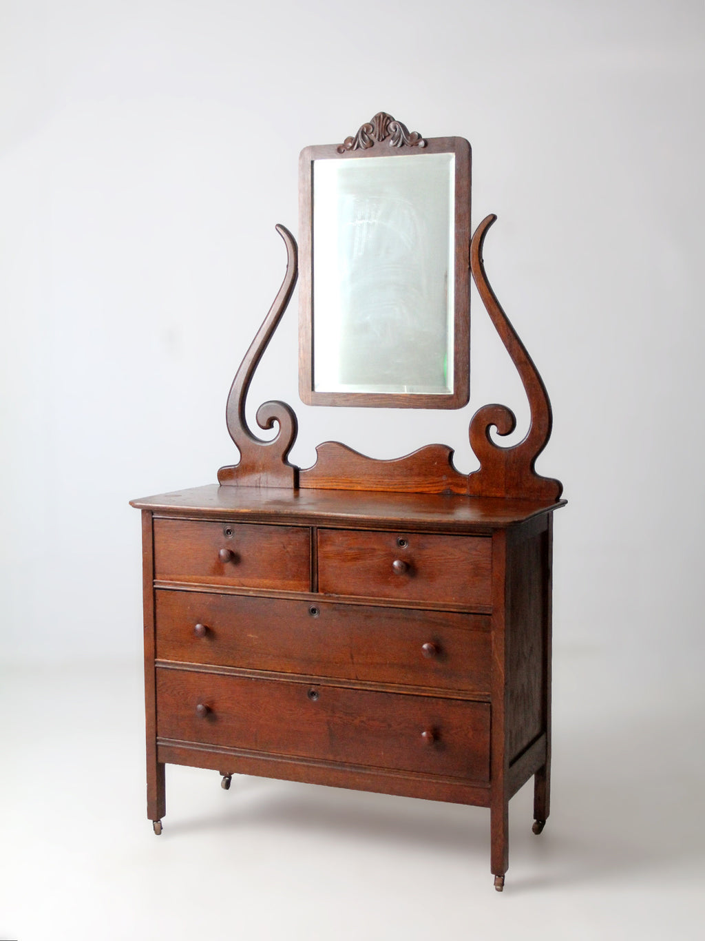 antique Victorian dresser with beveled glass mirror – 86 Vintage