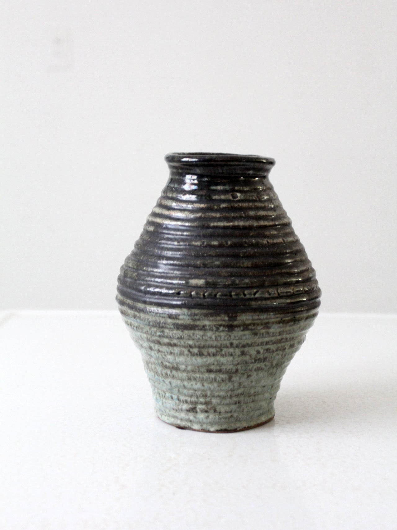 vintage coiled studio pottery vase