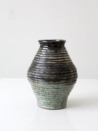 vintage coiled studio pottery vase