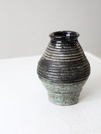 vintage coiled studio pottery vase