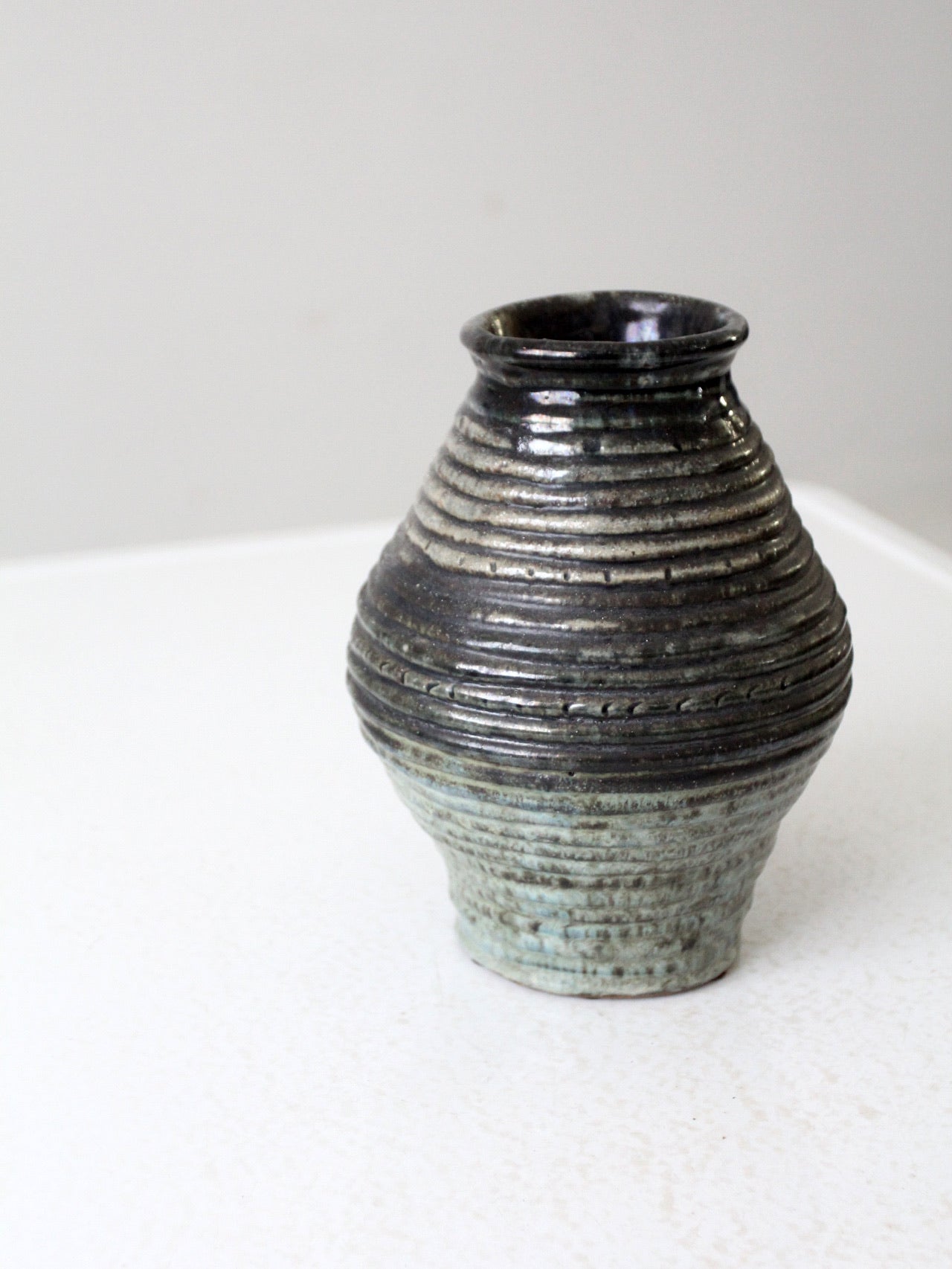 vintage coiled studio pottery vase