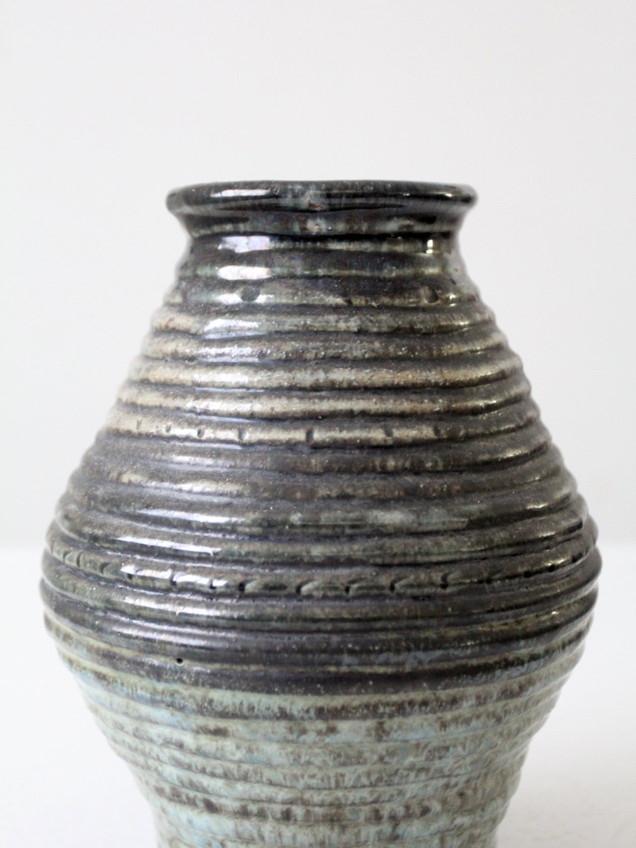 vintage coiled studio pottery vase