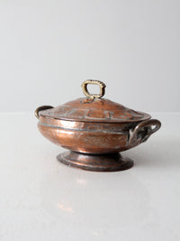 antique copper oval serving dish