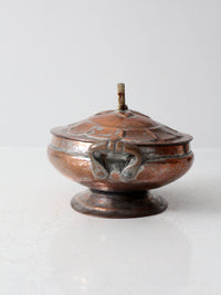 antique copper oval serving dish
