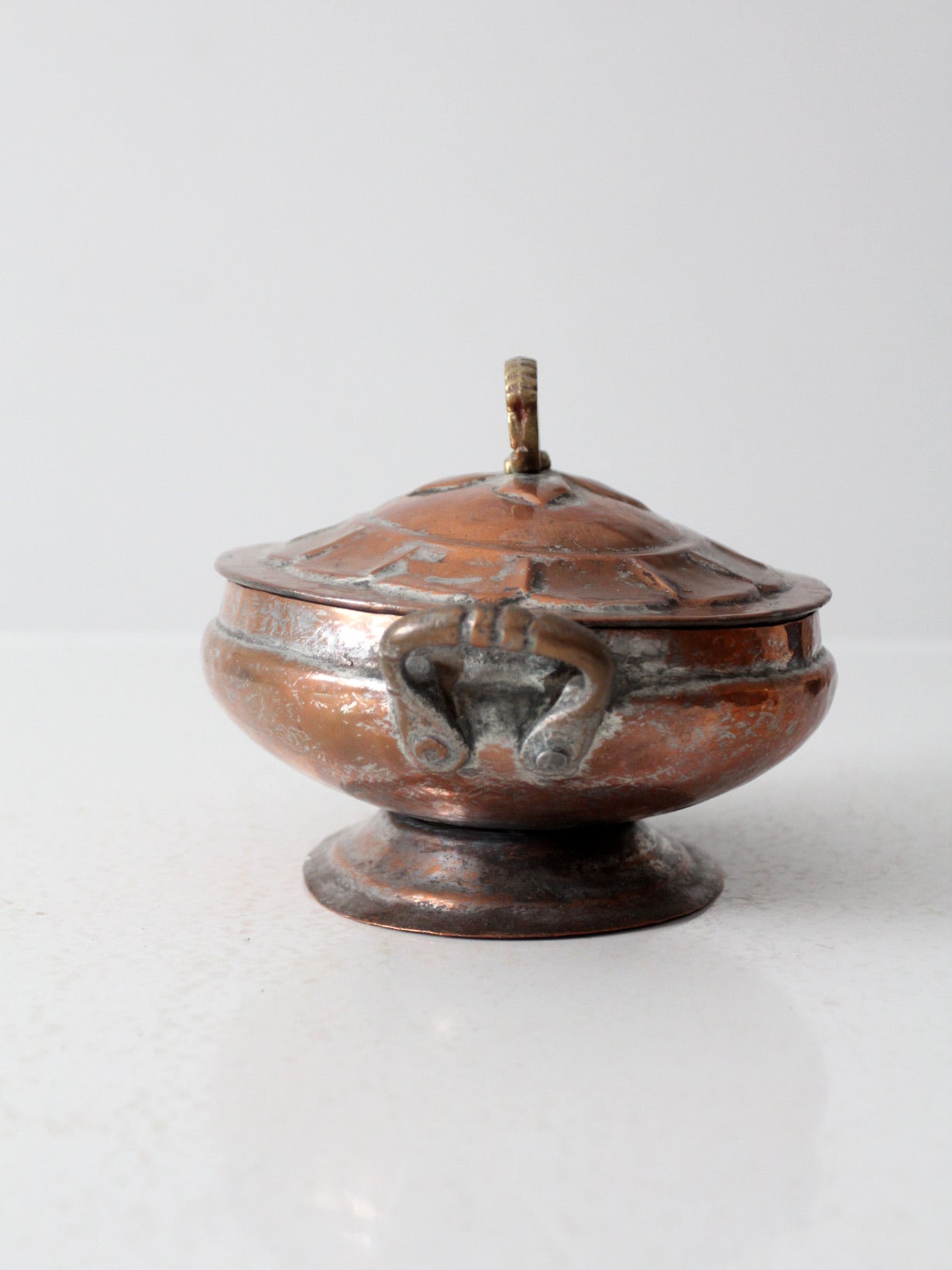 antique copper oval serving dish