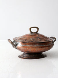 antique copper oval serving dish
