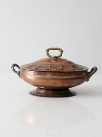 antique copper oval serving dish
