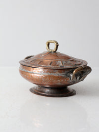 antique copper oval serving dish