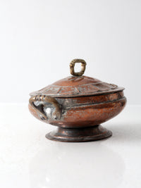 antique copper oval serving dish