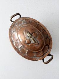 antique copper oval serving dish