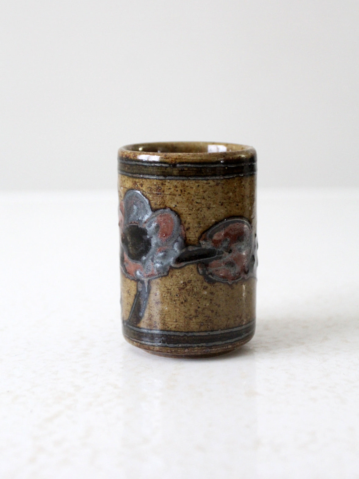 mid-century Otagiri Japanese stoneware cup vase