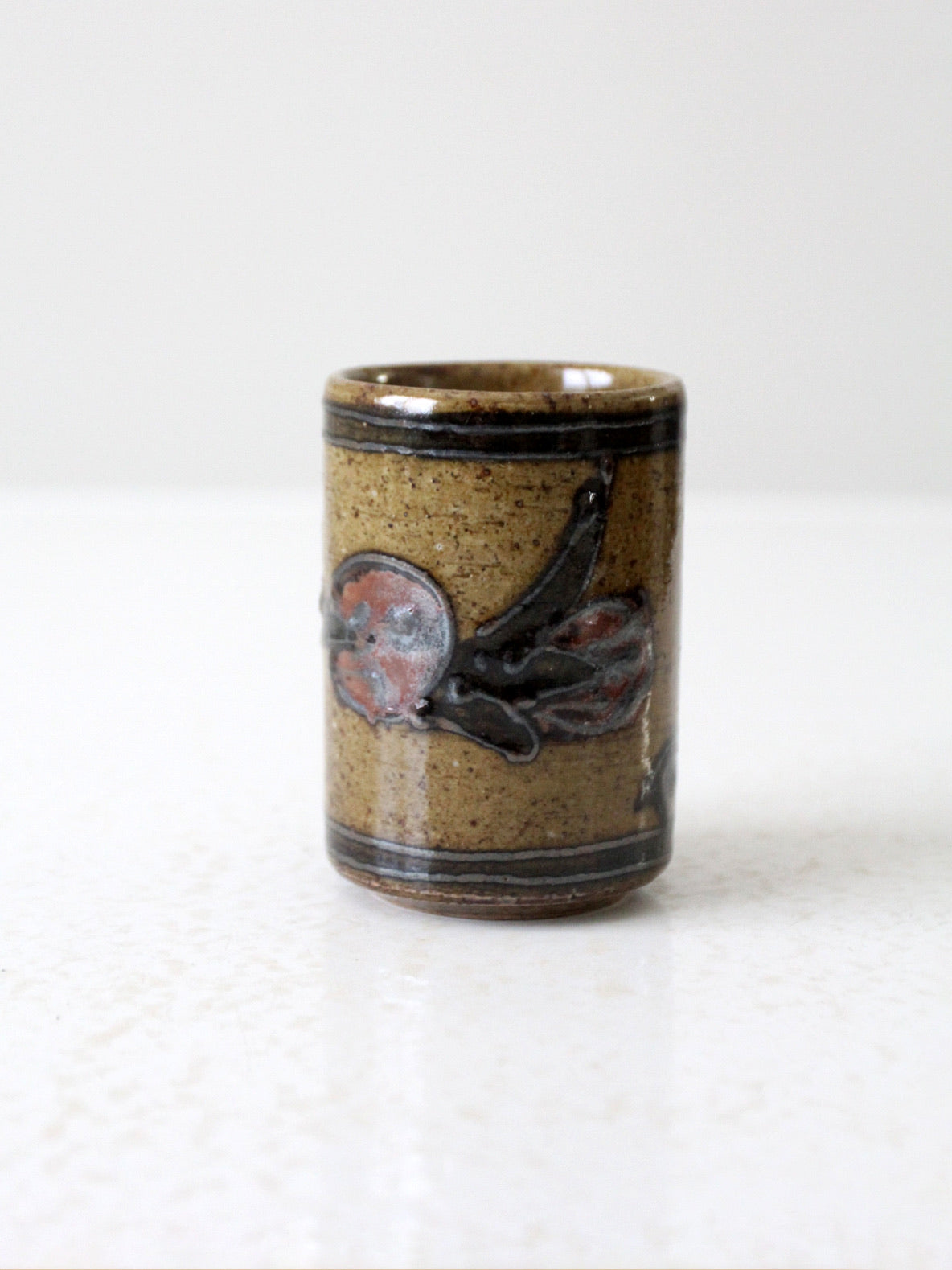 mid-century Otagiri Japanese stoneware cup vase