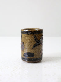 mid-century Otagiri Japanese stoneware cup vase