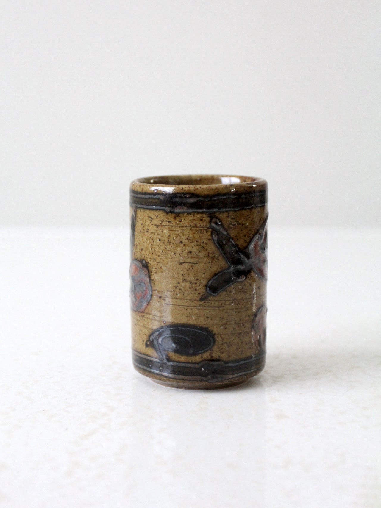 mid-century Otagiri Japanese stoneware cup vase