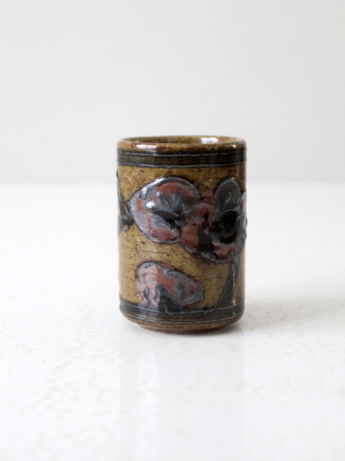 mid-century Otagiri Japanese stoneware cup vase