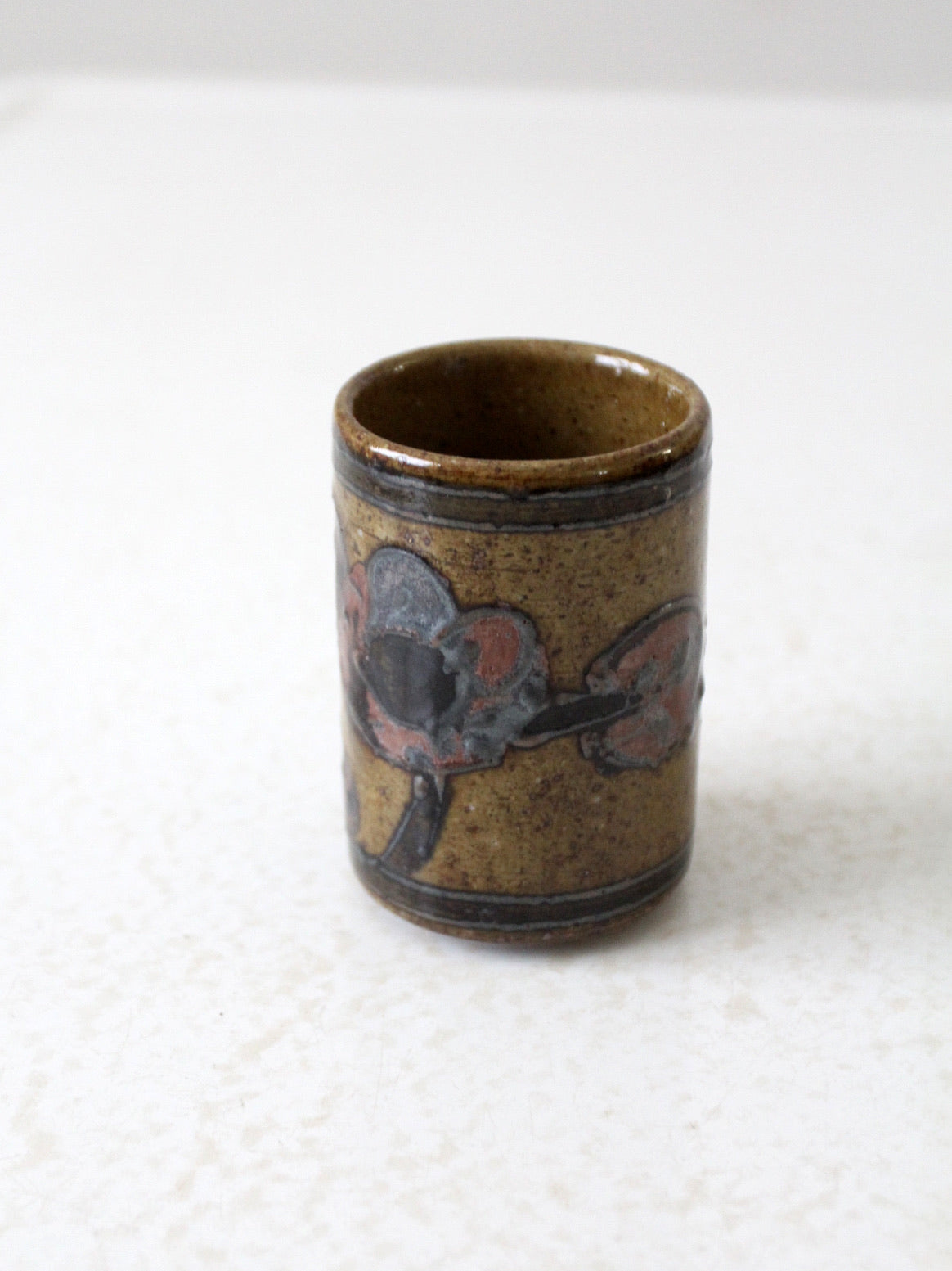 mid-century Otagiri Japanese stoneware cup vase