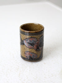 mid-century Otagiri Japanese stoneware cup vase