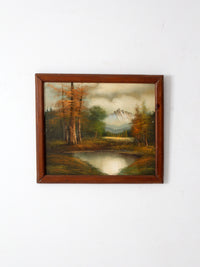 mid-century landscape painting on canvas