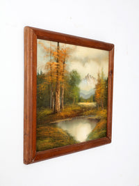 mid-century landscape painting on canvas