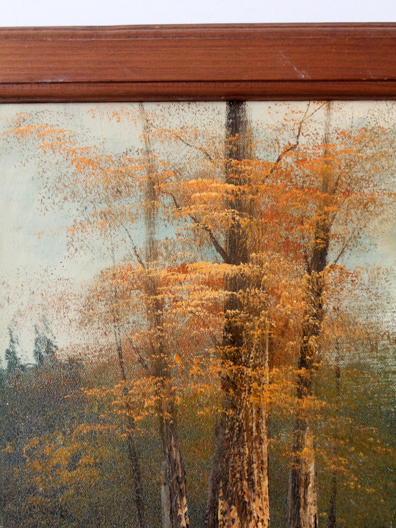 mid-century landscape painting on canvas