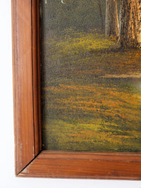 mid-century landscape painting on canvas