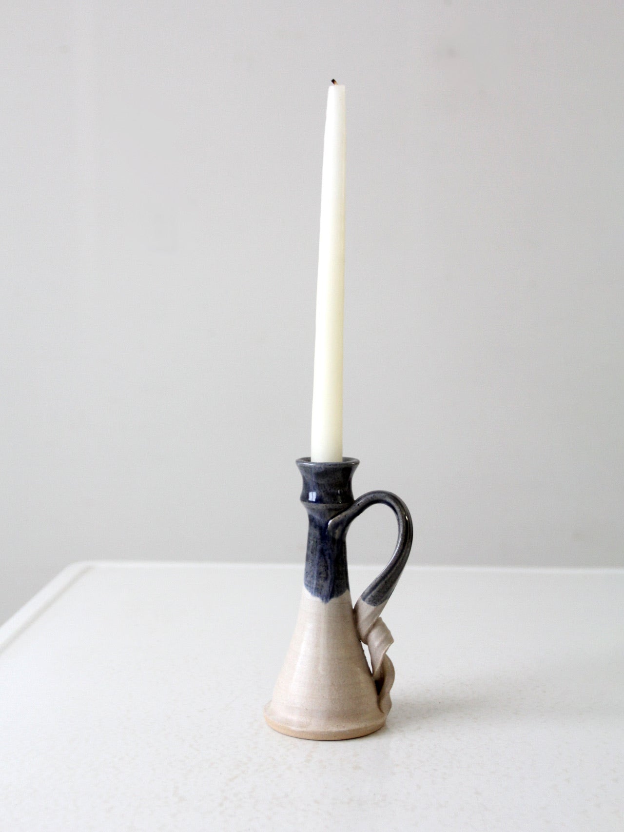 vintage studio pottery candlestick holder