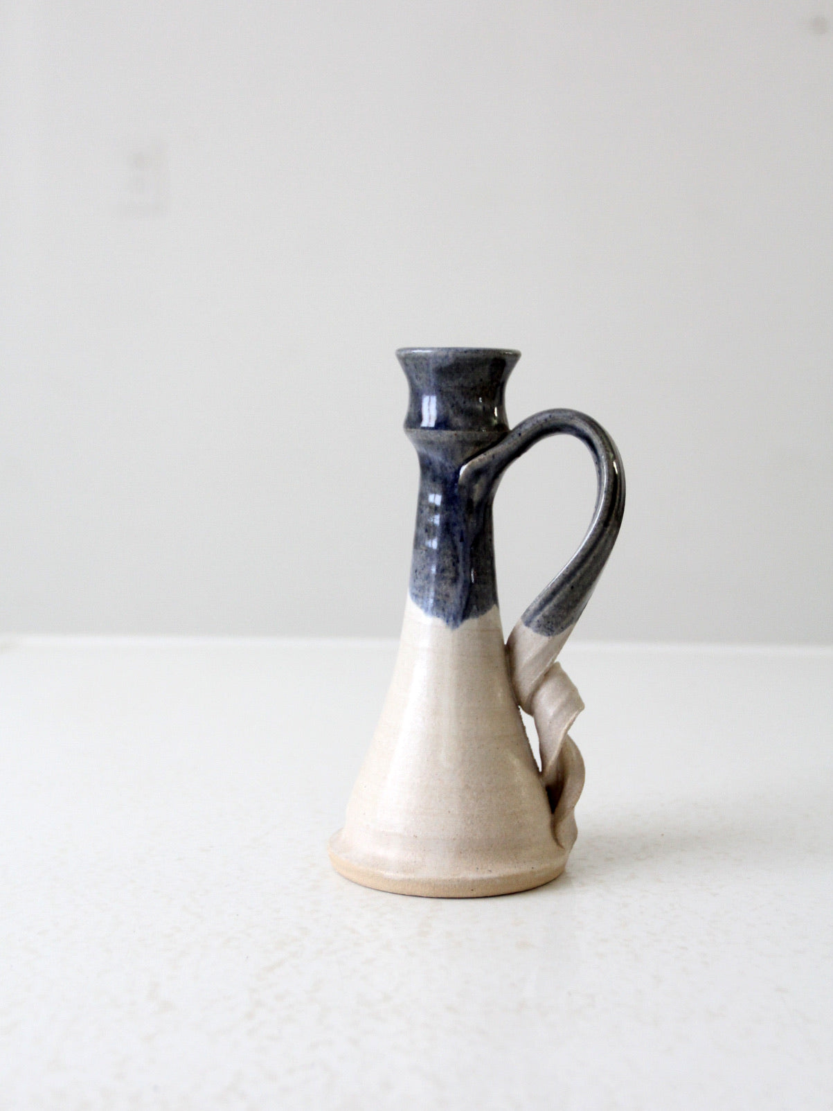 vintage studio pottery candlestick holder