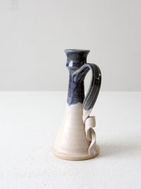 vintage studio pottery candlestick holder