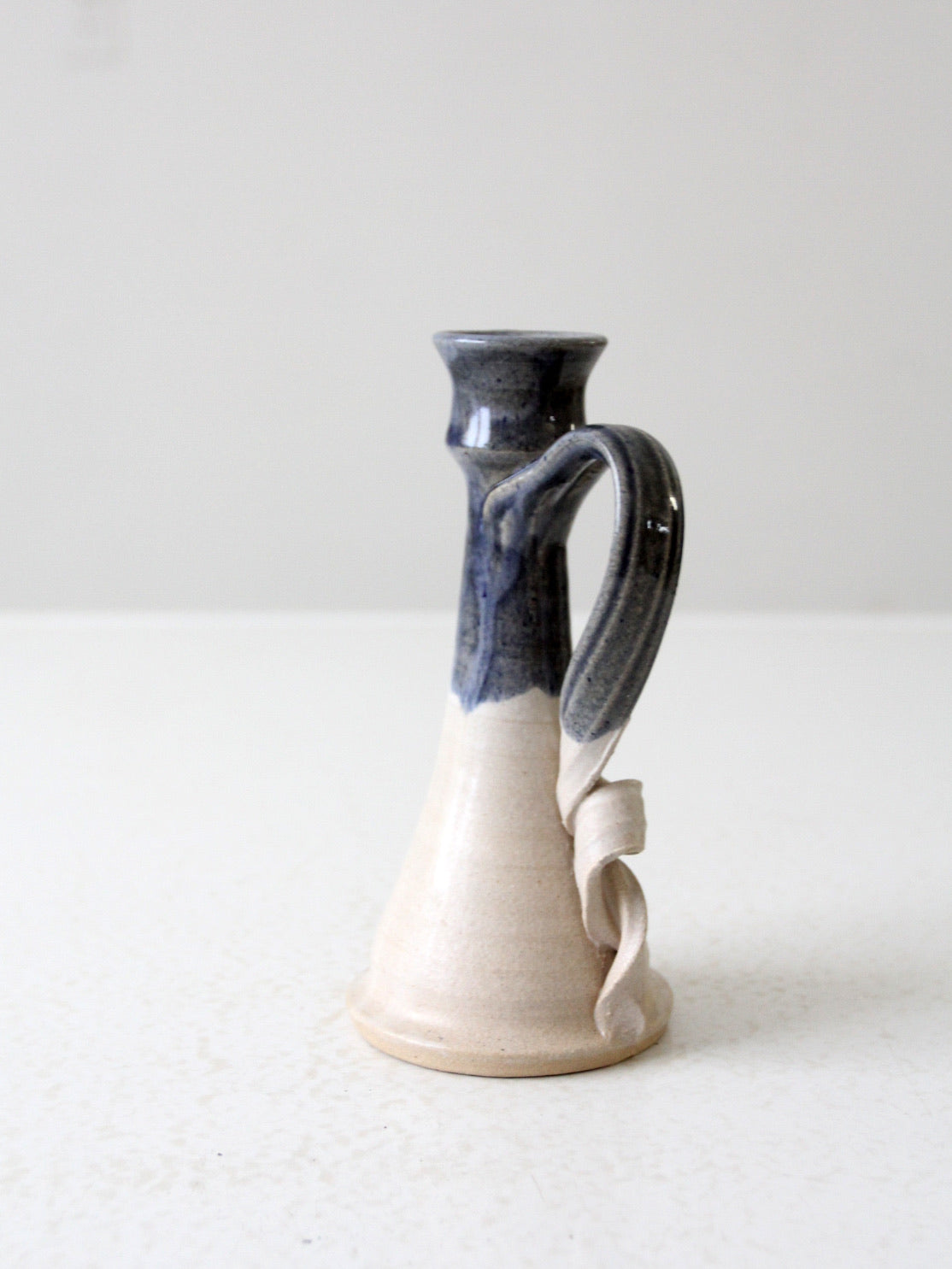 vintage studio pottery candlestick holder
