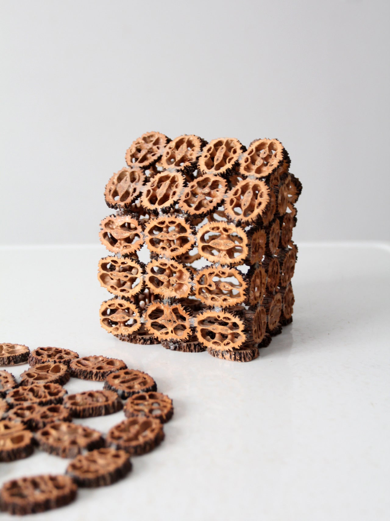 antique walnut slice nut house and tray